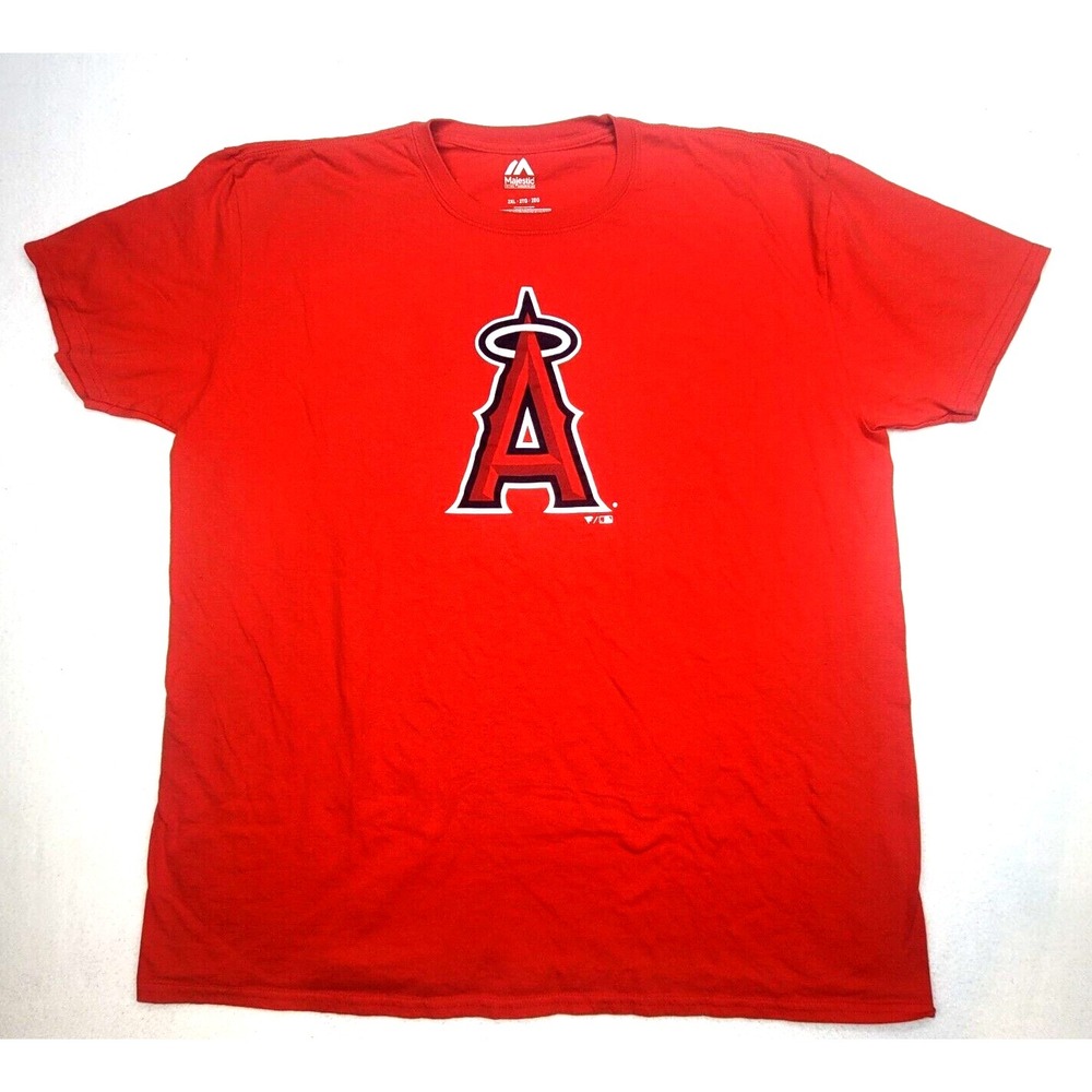 Majestic Los Angeles Angels Red T-Shirt 2XL Men's MLB Baseball Tee